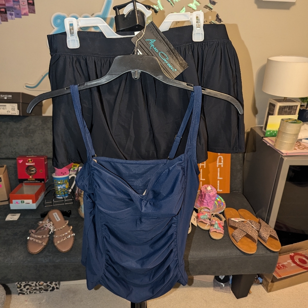 Nwot merona bathing suit top navy blue XL - Picture 4 of 5